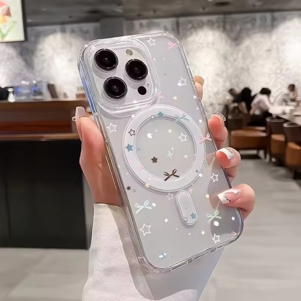 Star Bow Print Clear Phone Cas - Clear Shockproof Bumper Case 评论和价格
