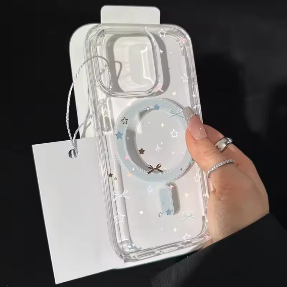 Star Bow Print Clear Phone Cas - Clear Shockproof Bumper Case 评论和价格